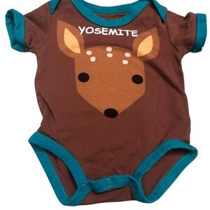 Doodle Pants Brown and Teal Deer Bodysuit